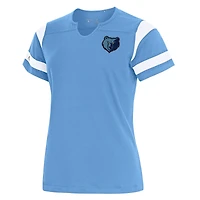 Women's Antigua Powder Blue Memphis Grizzlies Encounter Short Sleeve Notch Neck Top