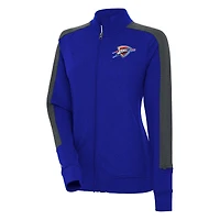 Women's Antigua  Blue Oklahoma City Thunder Strike Full-Zip Track Jacket