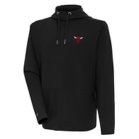 Men's Antigua Black Chicago Bulls Pure Honeycomb Pullover Hoodie