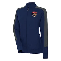 Women's Antigua  Navy Florida Panthers Strike Full-Zip Track Jacket