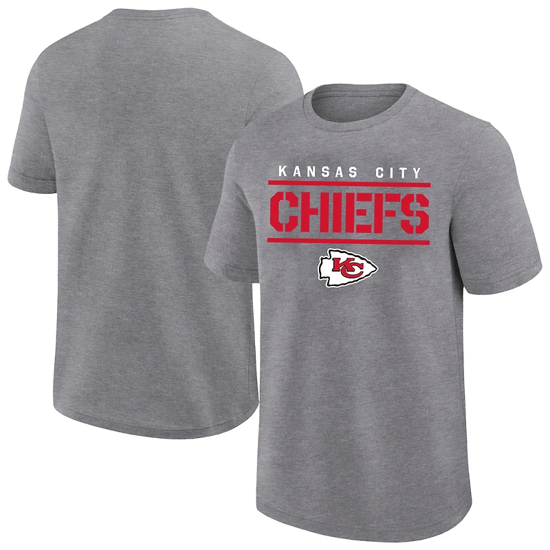 Men's Fanatics Heather Gray Kansas City Chiefs Big & Tall Top Notch T-Shirt
