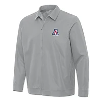 Men's Antigua  Gray Arizona Wildcats Pivot Full-Zip Jacket