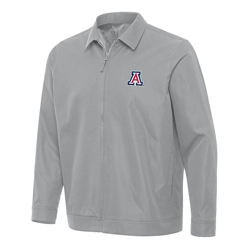 Men's Antigua Gray Arizona Wildcats Pivot Full-Zip Jacket