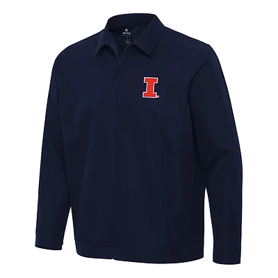 Men's Antigua Navy Illinois Fighting Illini Pivot Full-Zip Jacket