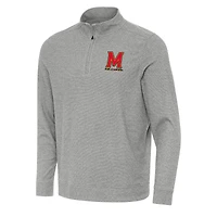 Men's Antigua Heather Gray Maryland Terrapins Subtle Quarter-Zip Sweatshirt