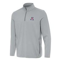 Men's Antigua  Gray Arizona Wildcats Perilous Quarter-Zip Sweatshirt
