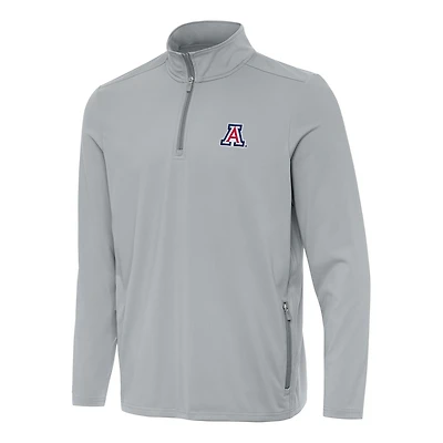 Men's Antigua  Gray Arizona Wildcats Perilous Quarter-Zip Sweatshirt