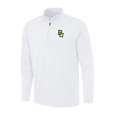 Men's Antigua White Baylor Bears Reprocess Quarter-Zip Top