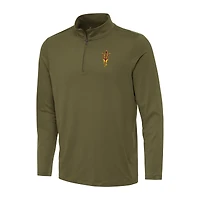 Men's Antigua Olive Arizona State Sun Devils Reprocess Quarter-Zip Top