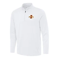 Men's Antigua White Iowa State Cyclones Reprocess Quarter-Zip Top