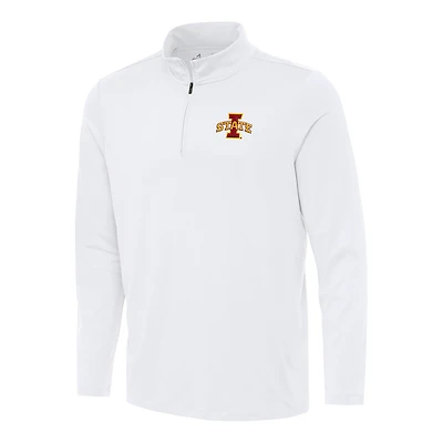 Men's Antigua White Iowa State Cyclones Reprocess Quarter-Zip Top