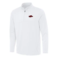 Men's Antigua White Arkansas Razorbacks Reprocess Quarter-Zip Top