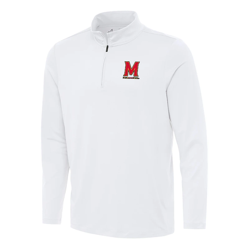 Men's Antigua White Maryland Terrapins Reprocess Quarter-Zip Top