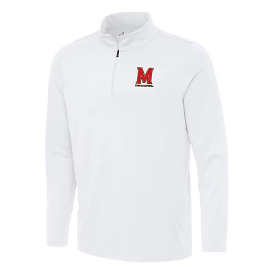 Men's Antigua White Maryland Terrapins Reprocess Quarter-Zip Top