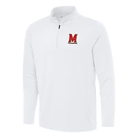Men's Antigua White Maryland Terrapins Reprocess Quarter-Zip Top