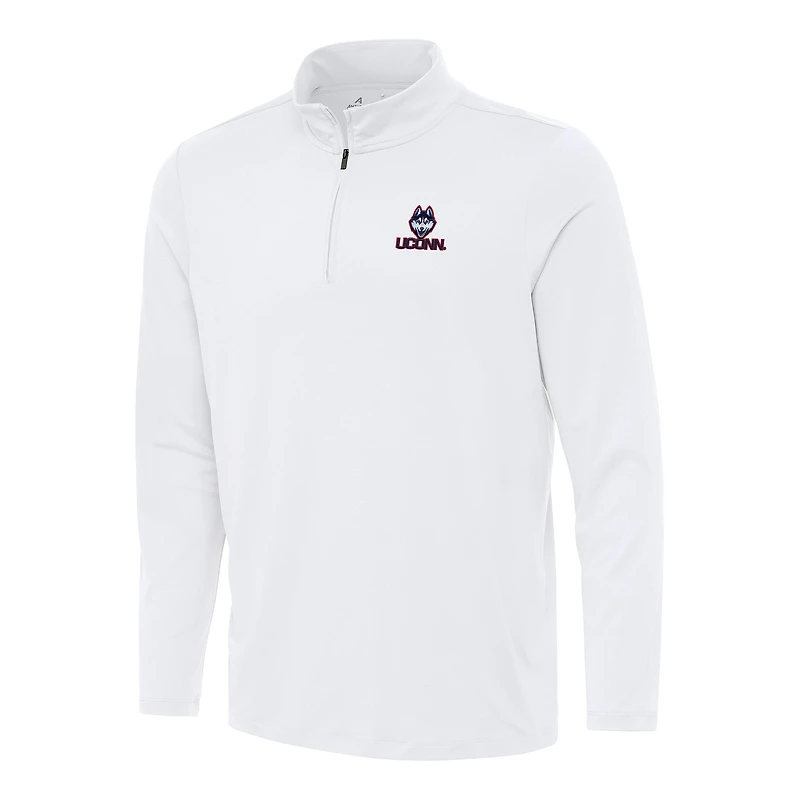 Men's Antigua White UConn Huskies Reprocess Quarter-Zip Top
