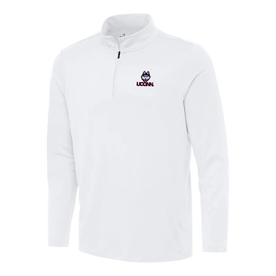 Men's Antigua White UConn Huskies Reprocess Quarter-Zip Top