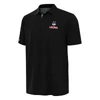 Men's Antigua Black/Gray UConn Huskies Era Polo