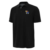 Men's Antigua Black/Gray Kansas Jayhawks Era Polo