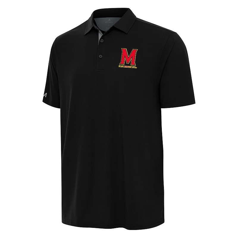 Men's Antigua Black/Gray Maryland Terrapins Era Polo
