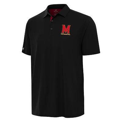 Men's Antigua Black/Red Maryland Terrapins Era Polo