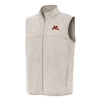 Men's Antigua Oatmeal Minnesota Golden Gophers Fortune Full-Zip Vest