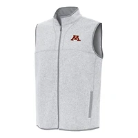 Men's Antigua Heather Gray Minnesota Golden Gophers Fortune Full-Zip Vest