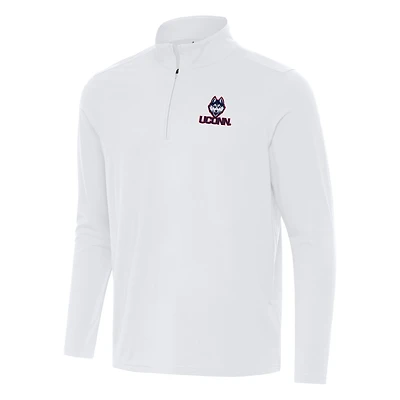 Men's Antigua White UConn Huskies Intent Quarter-Zip Top