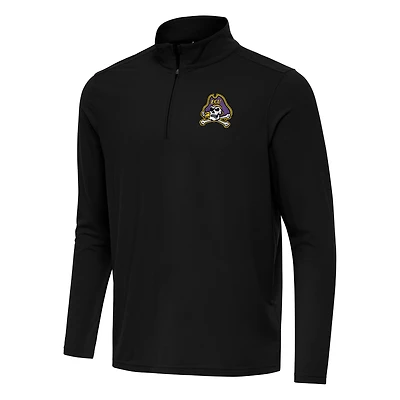 Men's Antigua Black ECU Pirates Intent Quarter-Zip Top
