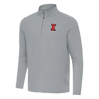 Men's Antigua Gray Illinois Fighting Illini Intent Quarter-Zip Top