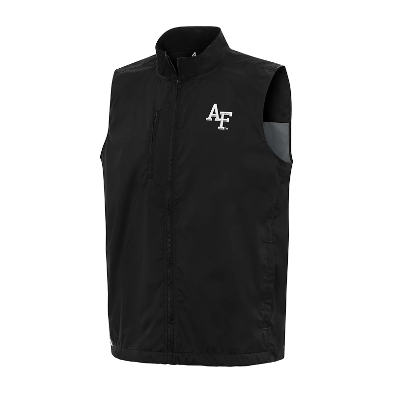 Men's Antigua  Black Air Force Falcons Brisk Full-Zip Vest