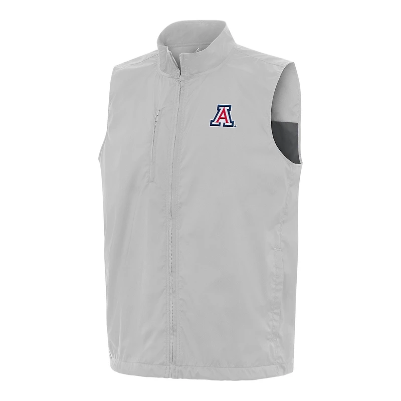 Men's Antigua  Gray Arizona Wildcats Brisk Full-Zip Vest