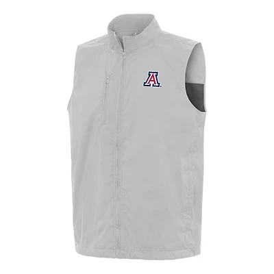 Men's Antigua  Gray Arizona Wildcats Brisk Full-Zip Vest