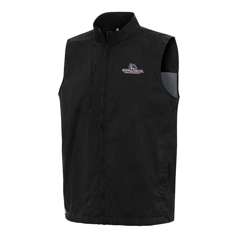 Men's Antigua  Black Gonzaga Bulldogs Brisk Full-Zip Vest