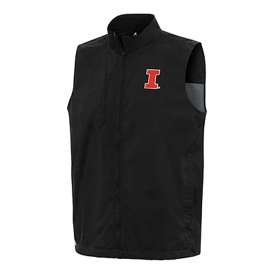 Men's Antigua  Black Illinois Fighting Illini Brisk Full-Zip Vest