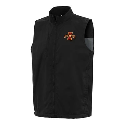 Men's Antigua Black Iowa State Cyclones Brisk Full-Zip Vest