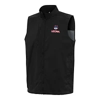 Men's Antigua  Black UConn Huskies Brisk Full-Zip Vest
