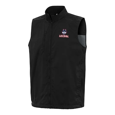 Men's Antigua  Black UConn Huskies Brisk Full-Zip Vest
