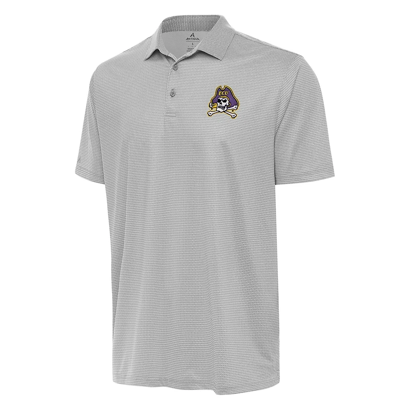 Men's Antigua Gray/White ECU Pirates Rings Polo