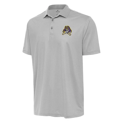 Men's Antigua Gray/White ECU Pirates Rings Polo