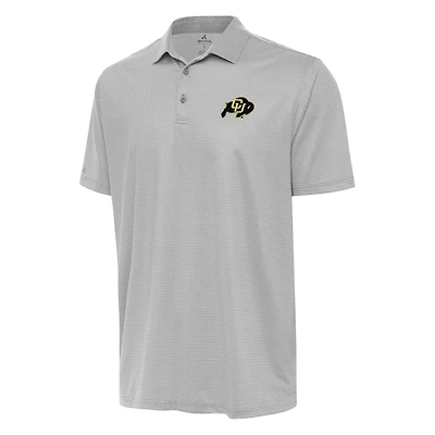 Men's Antigua Gray/White Colorado Buffaloes Rings Polo