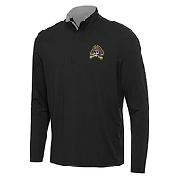 Men's Antigua Black/Gray ECU Pirates Content Quarter-Zip Pullover Top