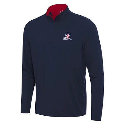 Men's Antigua Navy/Red Arizona Wildcats Content Quarter-Zip Pullover Top