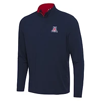 Men's Antigua Navy/Red Arizona Wildcats Content Quarter-Zip Pullover Top