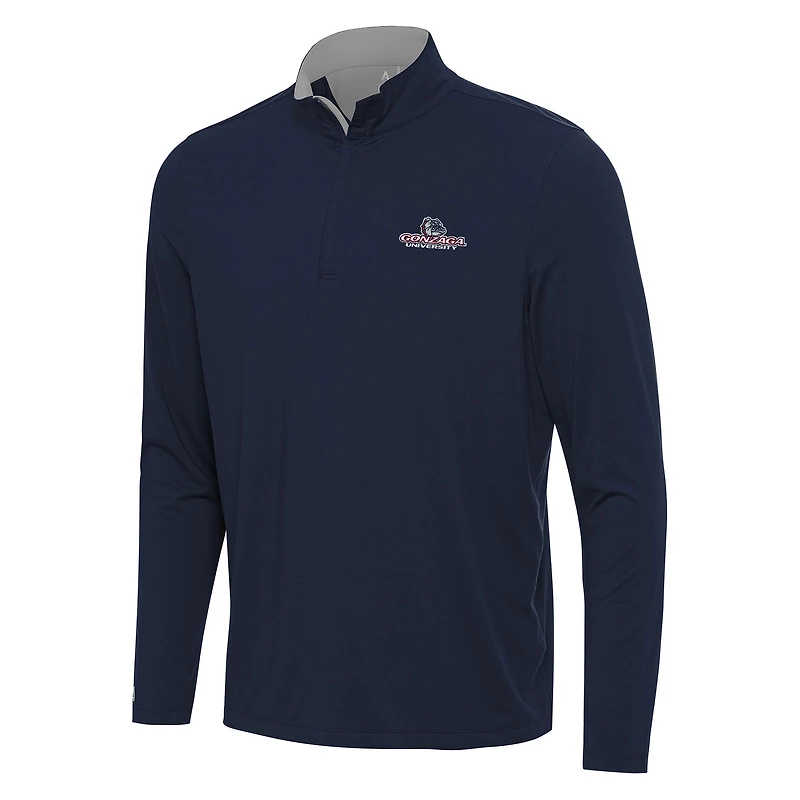 Men's Antigua Navy/ Gonzaga Bulldogs Content Quarter-Zip Pullover Top
