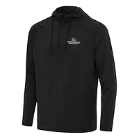 Men's Antigua Heather Black Gonzaga Bulldogs Spikes Raglan Quarter-Zip Hoodie