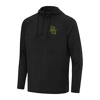 Men's Antigua Heather Baylor Bears Spikes Raglan Quarter-Zip Hoodie