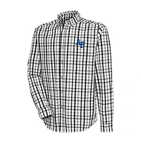 Men's Antigua  Black/Gray Air Force Falcons Tending Tri-Blend Button-Down Long Sleeve Shirt