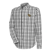 Men's Antigua  Black/Gray UCF Knights Tending Tri-Blend Button-Down Long Sleeve Shirt