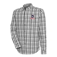 Men's Antigua  Black/Gray UConn Huskies Tending Tri-Blend Button-Down Long Sleeve Shirt